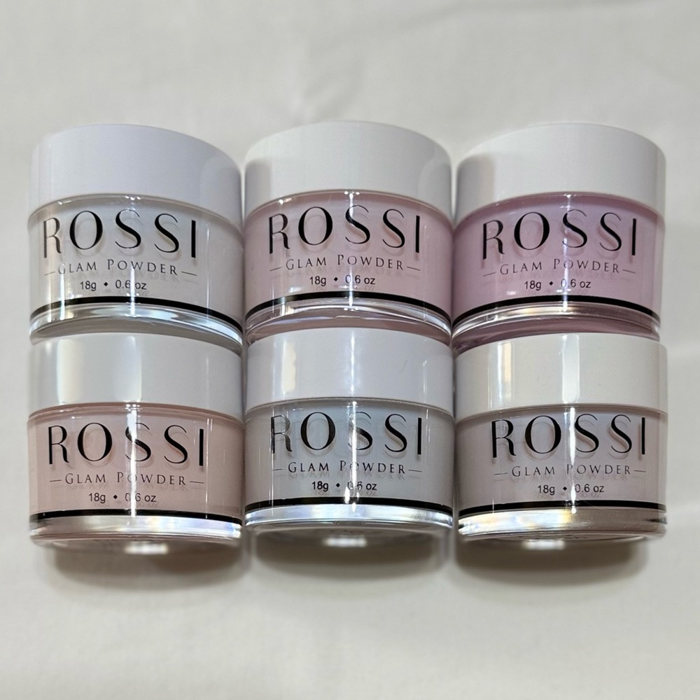 ROSSI Dip Glam Powder Set - 6 Colors- Swatched Only